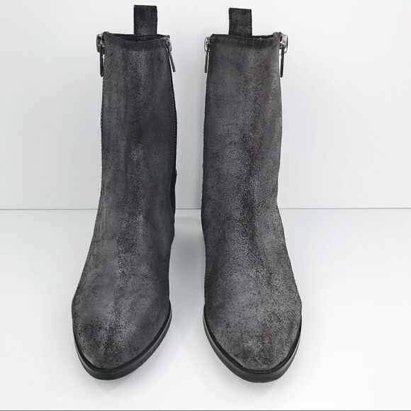 Anthropologie Intentionally Blank Grayish Purple Suede Leather Zip Closure Boots - Picture 5 of 16